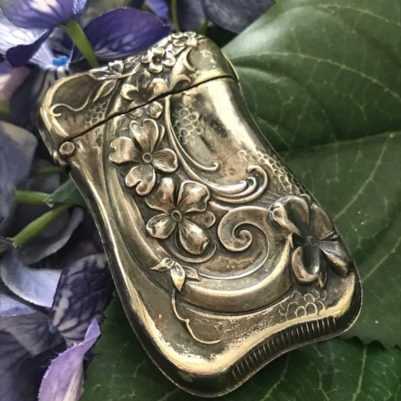 Antique Other - Antique Sterling Silver Floral Match Safe